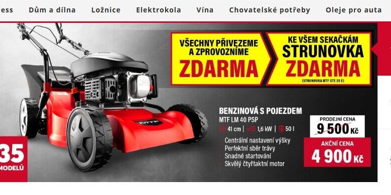 Benzínová sekačka s pojezdem MTF LM 40 PSP