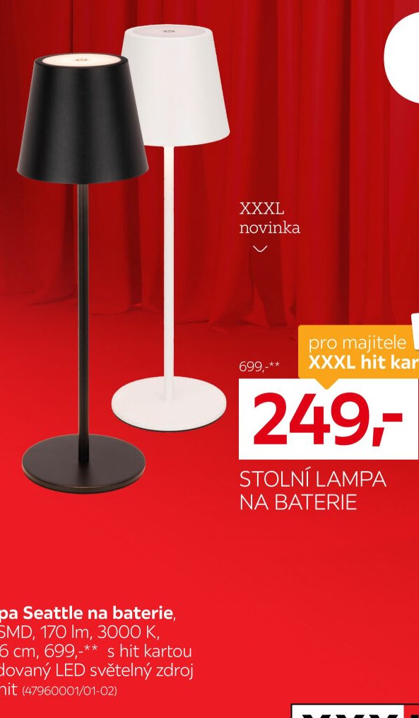 Stolní lampa Seattle na baterie