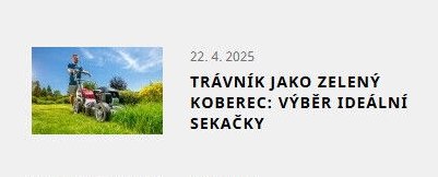 TRÁVNÍK JAKO ZELENÝ KOBEREC: VÝBĚR IDEÁLNÍ SEKAČKY