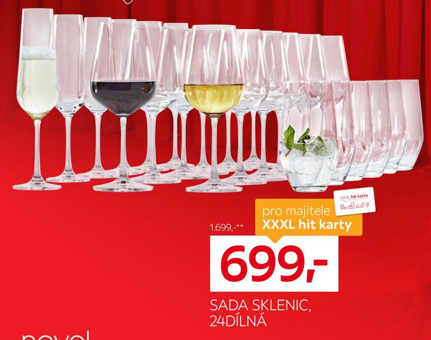 Sada sklenic Lucca, 24dílná