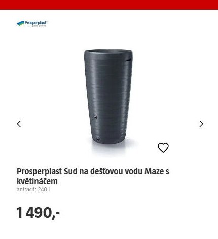 Prosperplast Sud na dešťovou vodu Maze s květináčem