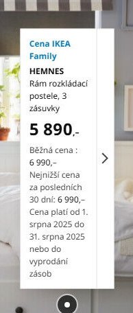 HEMNES Rám rozkládací postele, 3 zásuvky