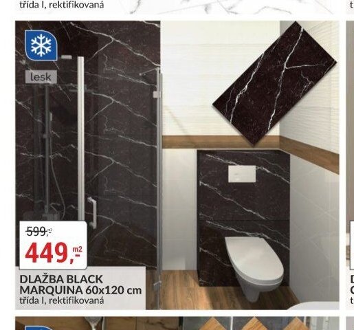 DLAŽBA BLACK MARQUINA 60x120 cm