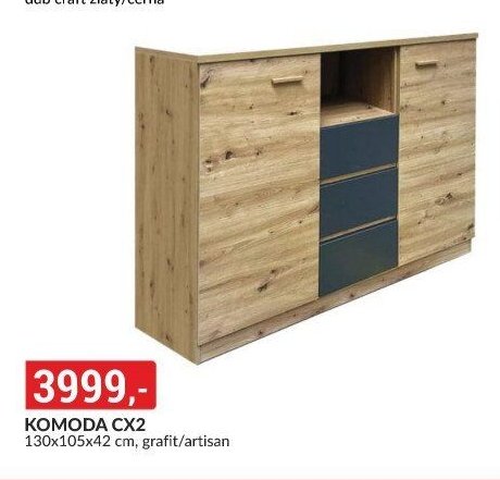 KOMODA CX2 130x105x42 cm, grafit/artisan