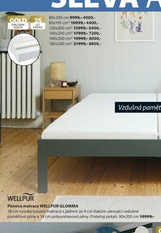 Pěnová matrace WELLPUR GLOMMA