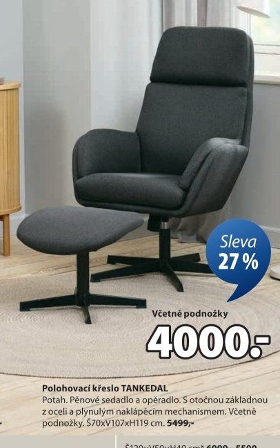 Polohovací křeslo TANKEDAL