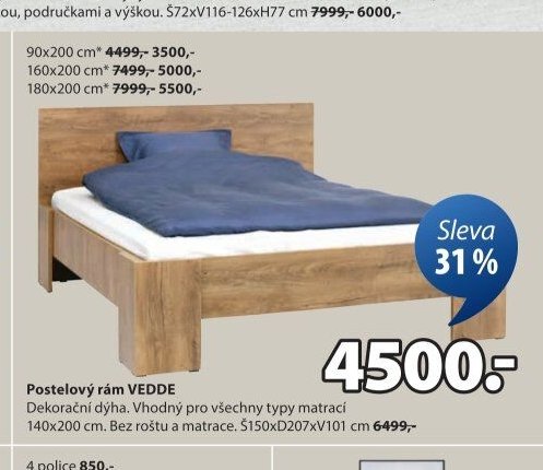 Postelový rám VEDDE