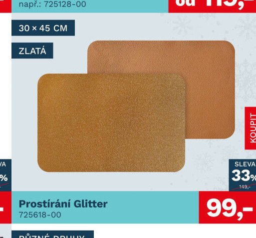 Prostírání Glitter