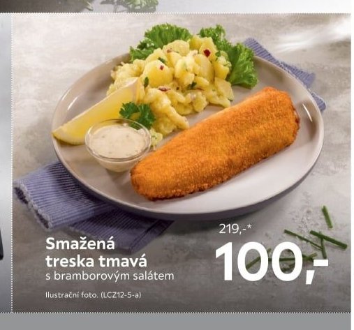 Smažená treska tmavá s bramborovým salátem