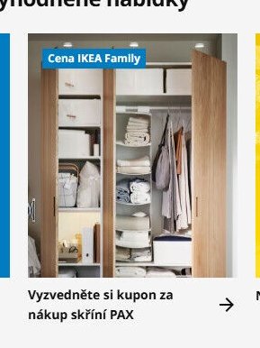 Vyzvedněte si kupon za nákup skříní PAX