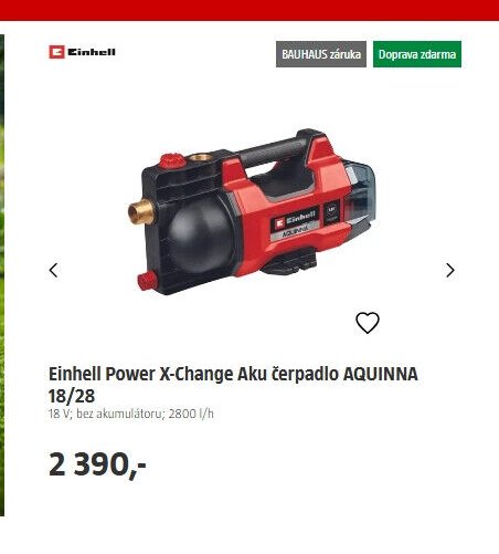 Einhell Power X-Change Aku čerpadlo AQUINNA 18/28