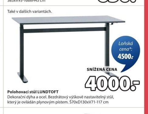 Polohovací stůl LUNDTOFT