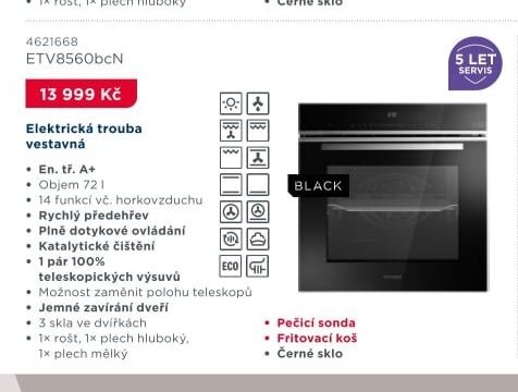 Elektrická trouba vestavná ETV8560bcN