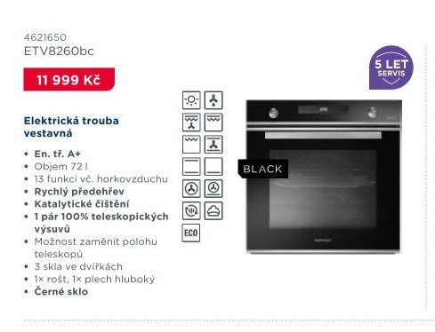Elektrická trouba vestavná ETV8260bc