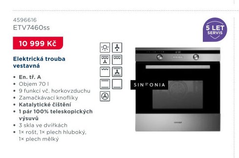 Elektrická trouba vestavná ETV7460ss
