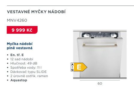Myčka nádobí plně vestavná MNV4260
