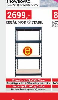Regál modrý stabil