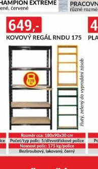 Kovový regál RNDU 175
