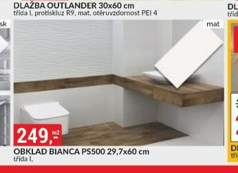 OBKLAD BIANCA PS500 29,7x60 cm