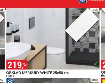OBKLAD MERKURY WHITE 25x50 cm