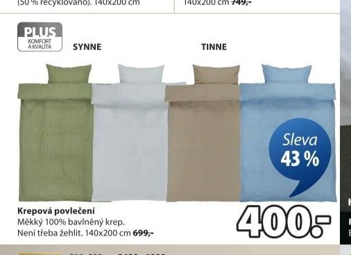 Krepová povlečení SYNNE, TINNE