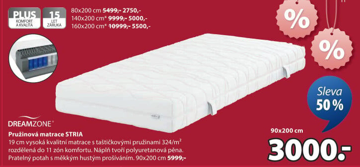 Pružinová matrace STRIA Dreamzone