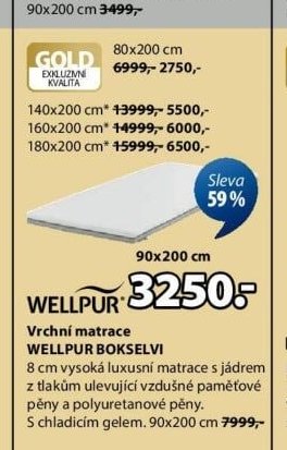 Vrchní matrace WELLPUR BOKSELVI