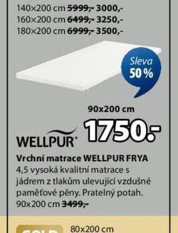 Vrchní matrace WELLPUR FRYA