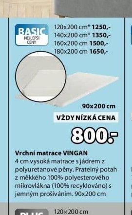 Vrchní matrace VINGAN