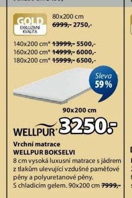 Vrchní matrace WELLPUR BOKSELVI