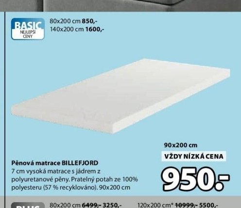 Pěnová matrace BILLEFJORD