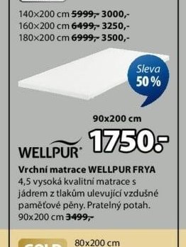 Vrchní matrace WELLPUR FRYA