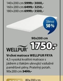 Vrchní matrace WELLPUR FRYA