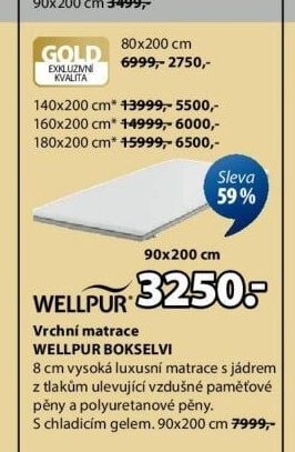 Vrchní matrace WELLPUR BOKSELVI