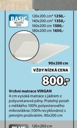 Vrchní matrace VINGAN