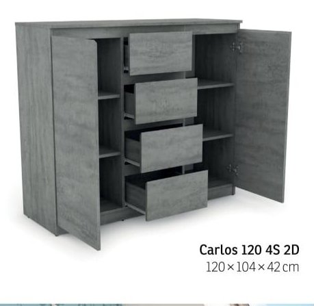 Komoda Carlos 120 4S 2D