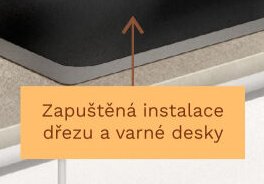 Zapuštěná instalace dřezu a varné desky
