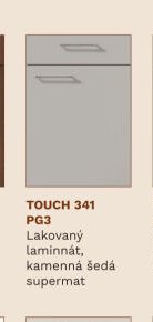TOUCH 341 PG3 Lakovaný laminát, kamenná šedá supermat