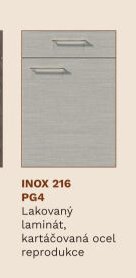 INOX 216 PG4 Lakovaný laminát, kartáčovaná ocel reprodukce