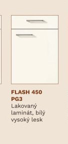 FLASH 450 PG3 Lakovaný laminát, bílý vysoký lesk