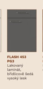 FLASH 453 PG3 Lakovaný laminát, břidlicově šedá vysoký lesk
