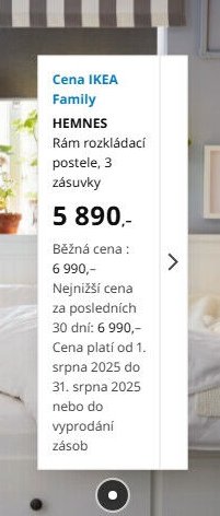 HEMNES Rám rozkládací postele, 3 zásuvky