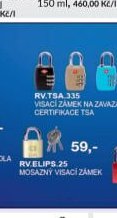 RV.ELIPS.25 MOSAZNÝ VISACÍ ZÁMEK