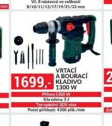 VRTACÍ A BOURACÍ KLADIVO 1300 W