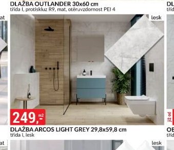 DLAŽBA ARCOS LIGHT GREY 29,8x59,8 cm