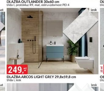 DLAŽBA ARCOS LIGHT GREY 29,8x59,8 cm