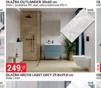DLAŽBA ARCOS LIGHT GREY 29,8x59,8 cm