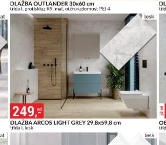 DLAŽBA ARCOS LIGHT GREY 29,8x59,8 cm