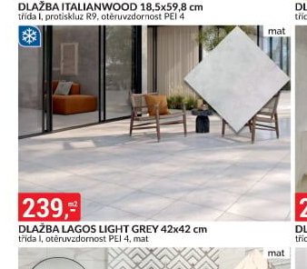 DLAŽBA LAGOS LIGHT GREY 42x42 cm