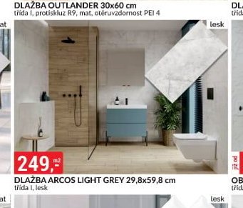 DLAŽBA ARCOS LIGHT GREY 29,8x59,8 cm